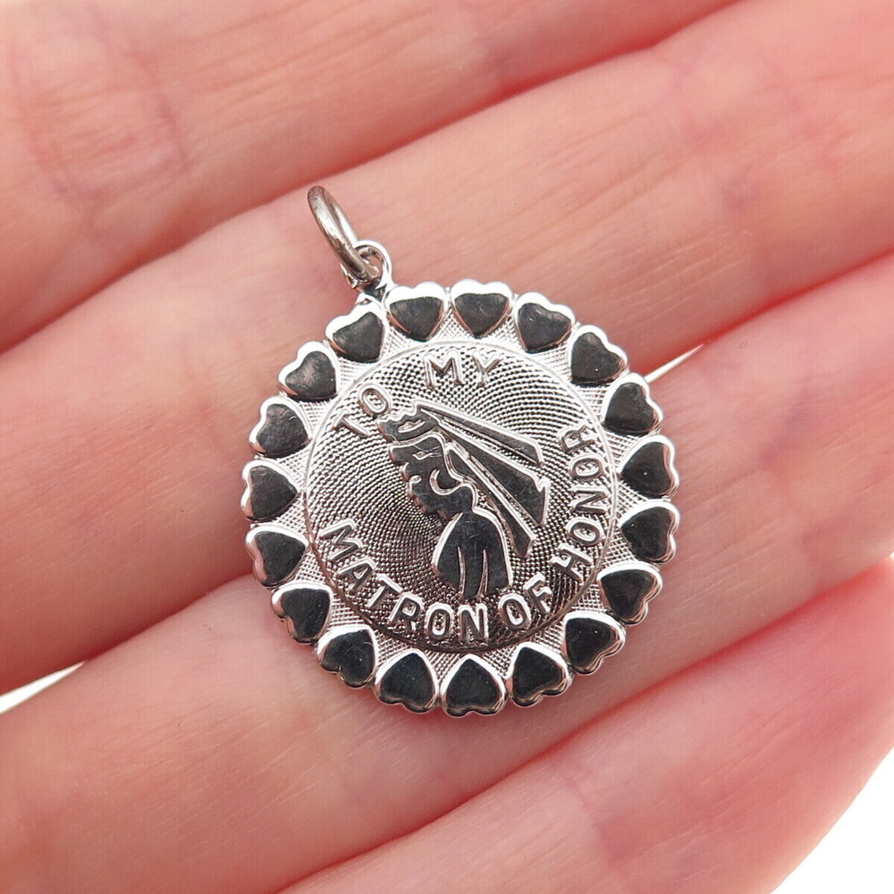 Griffith & Sons 925 Sterling Silver Vintage To My Matron of Honour Charm Pendant